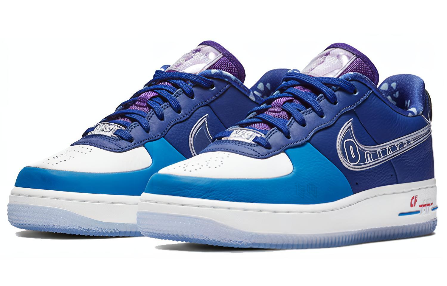Женские кроссовки Nike Air Force 1 (синий / белый / фиолетовый) — фото 3