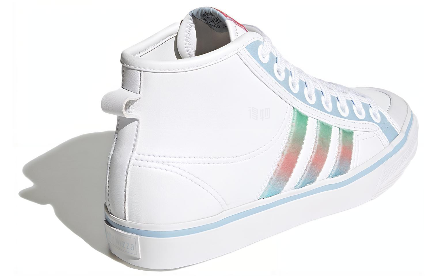 Женские кеды adidas NIZZA Hi (бело-сине-зеленые) — фото 4