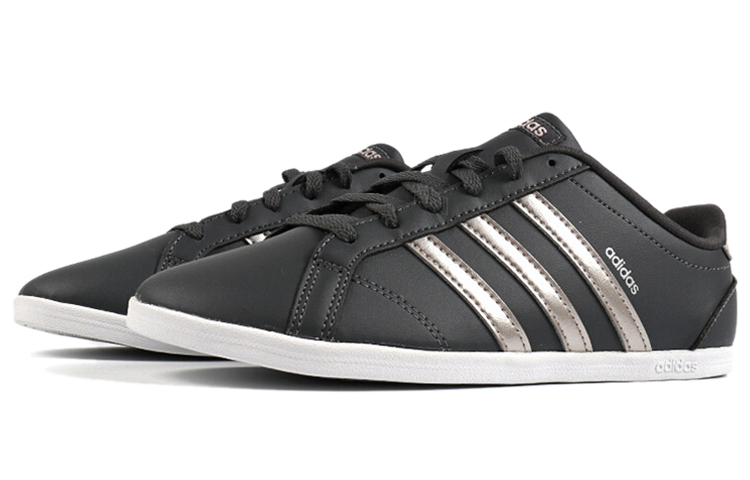 Женские кеды adidas neo Coneo Qt (черно-серебристые) — Чёрныйсеребристый — фото 3