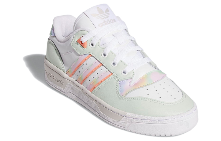 Женские кеды adidas originals Rivalry Low (бело-зелено-оранжевые) — фото 3