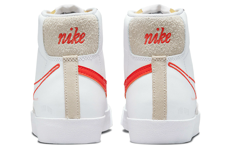 Женские кроссовки Nike Blazer 77 SE (бежево-красные) — фото 5