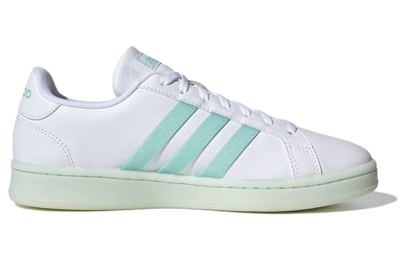 Женские кеды adidas neo Grand Court (белый / зеленый) — Белый / зелёный — фото 2