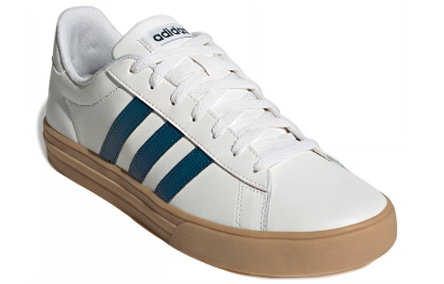 Мужские кеды adidas neo Daily 2.0 (бело-коричнево-синие) — Белый / коричневый / синий — фото 2