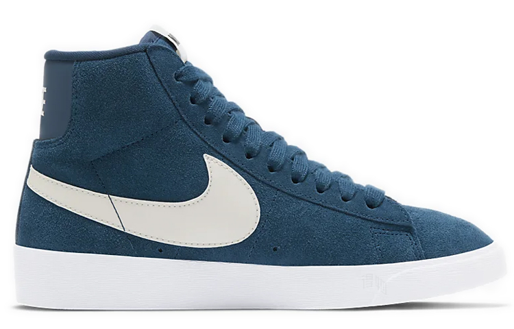 Женские кеды Nike Blazer Vintage Suede (сине-белые) — фото 2