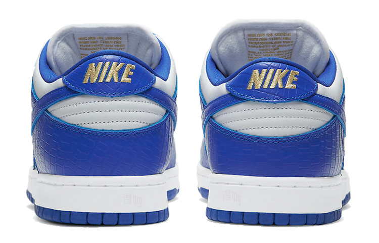 Кеды Nike x Supreme Dunk SB Hyper Royal (бело-синие) — Белый / золотой / синий — фото 5