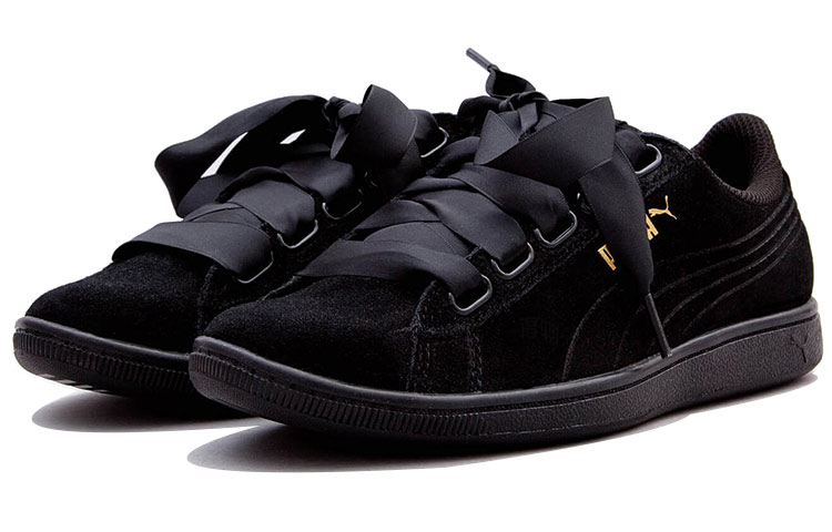 Женские кеды PUMA Ribbon Satin (черные) — Чёрный — фото 2