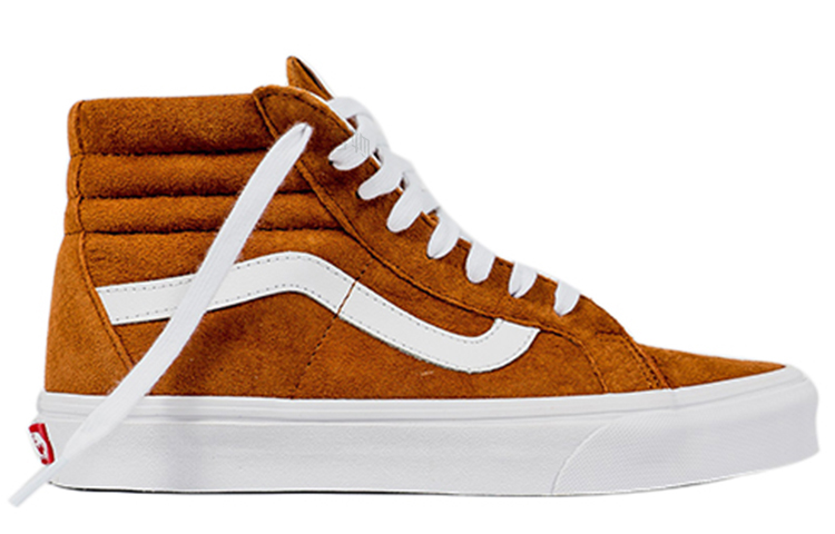 Кеды Vans Sk8-Hi Suede Leather Brown (коричнево-белые) — Коричневый / белый — фото 2