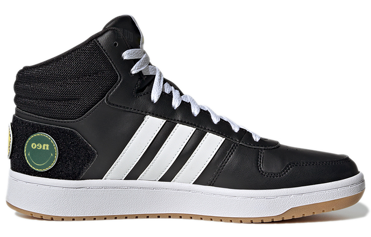 Мужские кроссовки adidas neo Hoops 2.0 Mid (черно-белые) — Чёрный / белый — фото 2
