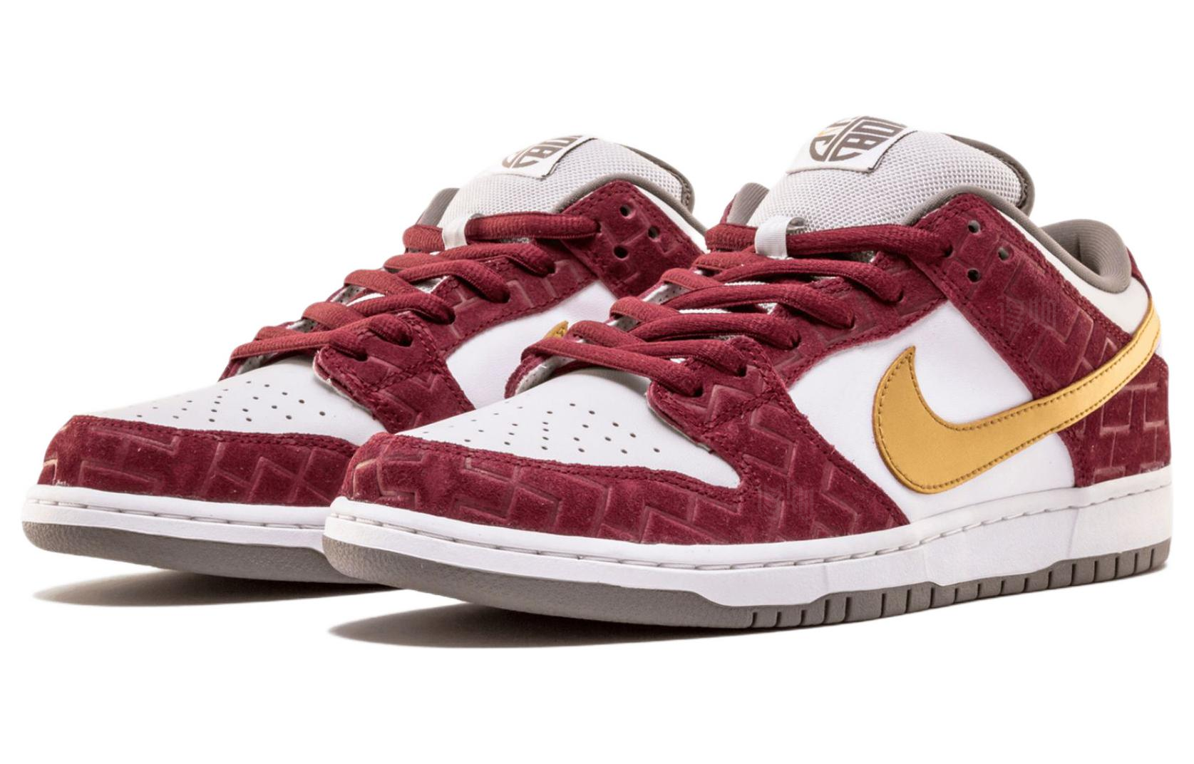 Кеды Nike Dunk SB Shanghai (бело-красные) — 白/金属黄金/红木色 — фото 3