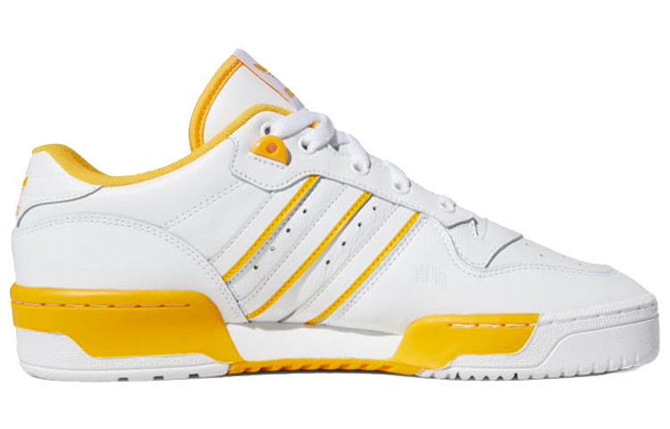 Мужские кеды adidas originals Rivalry Low (бело-желтые) — Белый / жёлтый — фото 2
