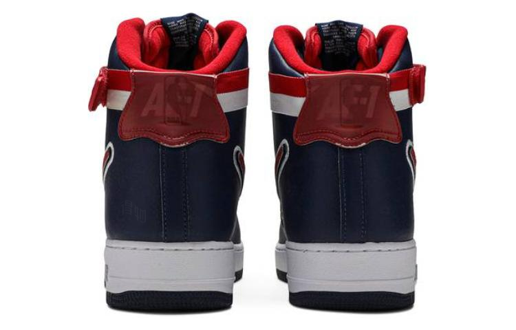 Кроссовки Nike Air Force 1 (синий / белый / красный) — фото 4