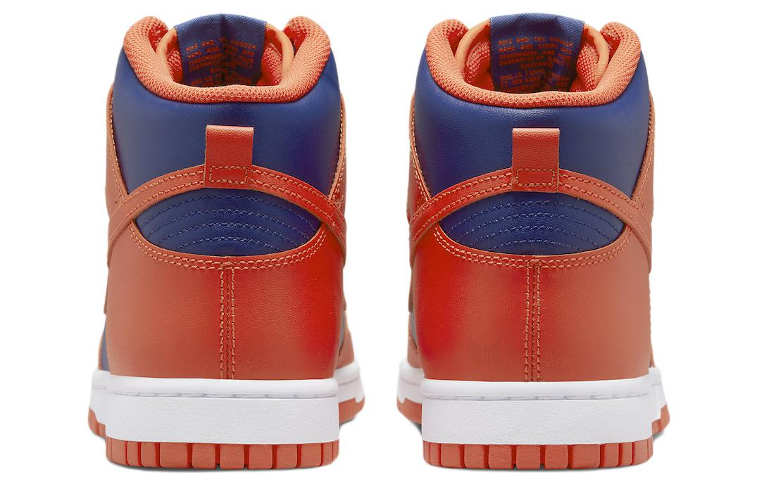 Мужские кроссовки Nike Dunk High Retro (сине-оранжевые) — фото 5