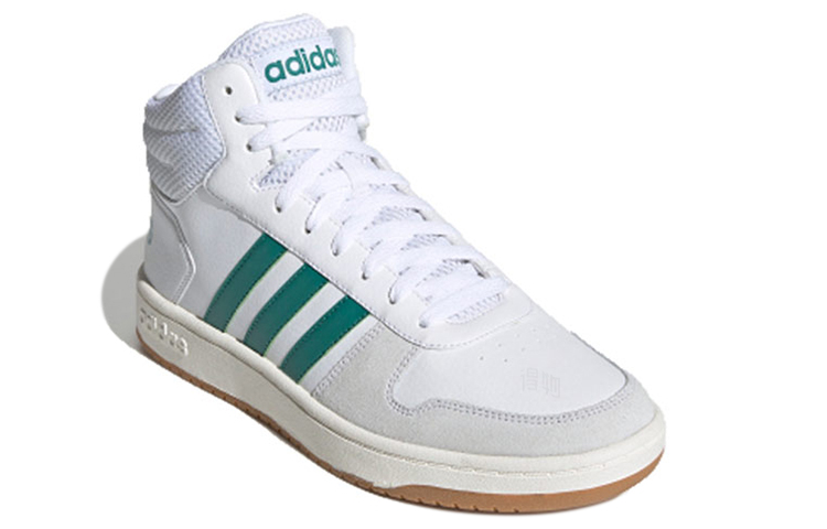 Мужские кеды adidas neo Hoops 2.0 MID (бело-зеленый) — фото 2