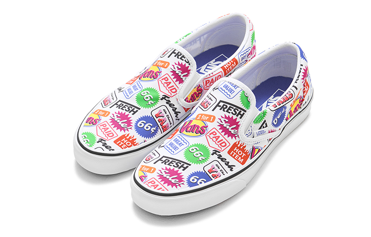 Слипоны Vans slip-on (черные с графикой) — фото 2