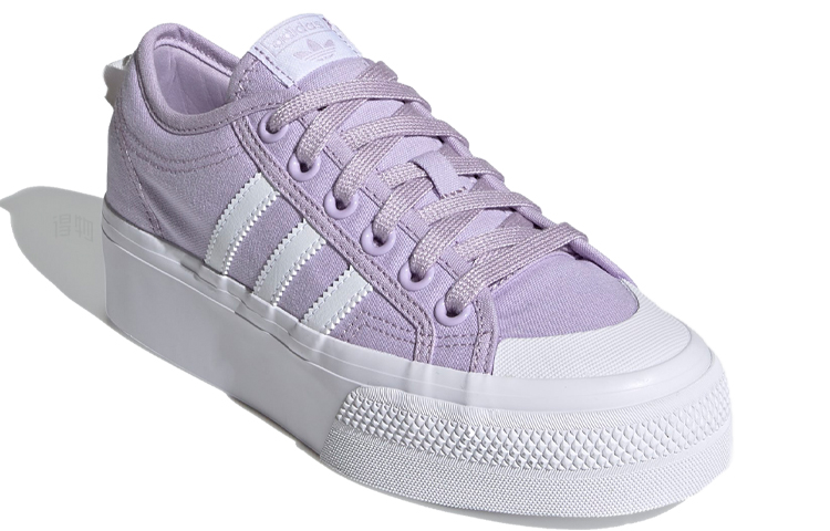 Женские кеды adidas originals NIZZA Platform (лилово-белые) — фото 3