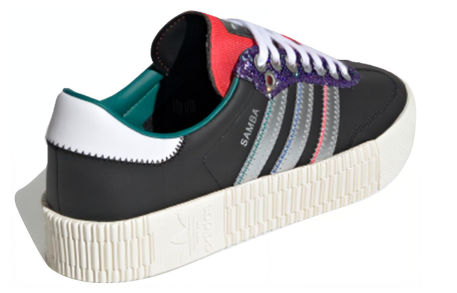 Женские кеды adidas Sambarose (черный / красный / серебристый) — Чёрный / красный / серебристый — фото 4