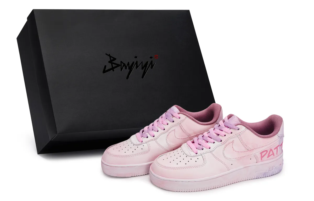 Nike Air Force 1 811 Manufacturing, Pink Mist Star Cream, Special Shoe Box Low top Skateboard Shoes Unisex Pink