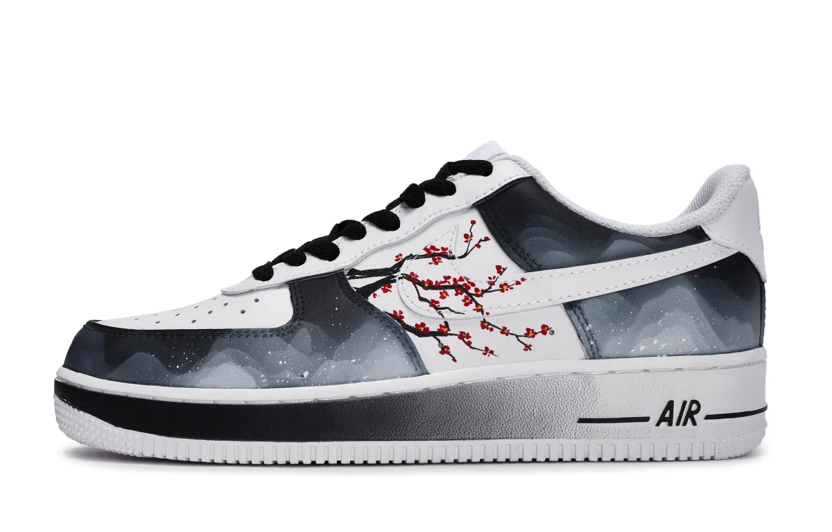 Nike Air Force 1 Marvelous Brushstrokes Blossom, Meandering Plum Shadow Slip Resistant Abrasion Resistant Low top