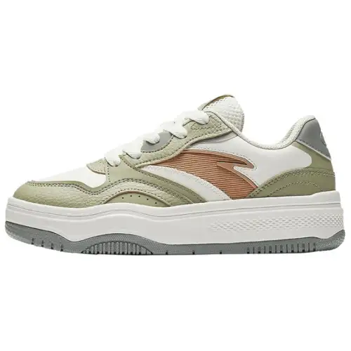 Anta Slip Resistant, Abrasion Resistant, Height Increasing Low top Skateboard Shoes Women's White Green
