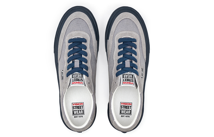 Vision Street Wear Flat Top Low top Skateboard Shoes Unisex Khaki Gray