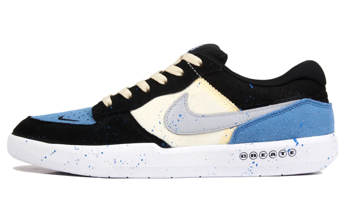 Nike SB Force 58 Slip Resistant, Abrasion Resistant, Lightweight Low top Skateboard Shoes Unisex Beige Black Blue