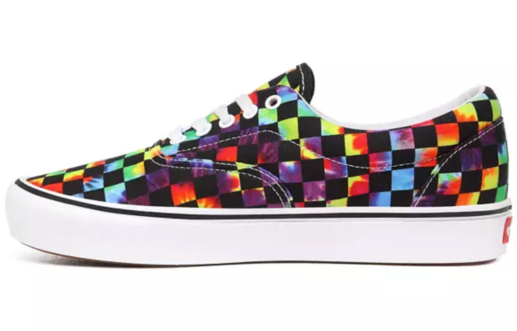 Vans Tie-Dye Checker Comfycush Era trendy and versatile low-cut sneakers for men and women, color checkerboard