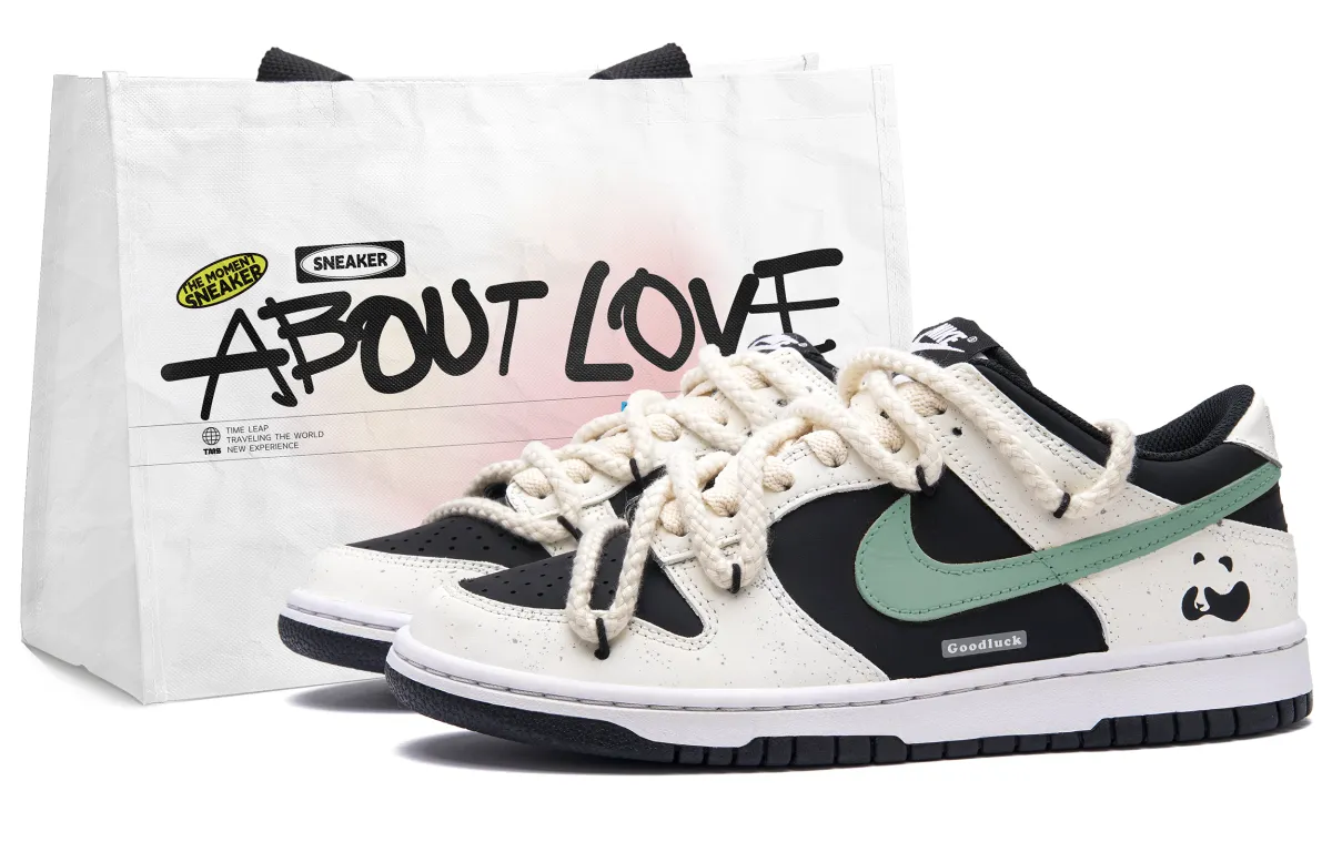 Nike Dunk Panda Green Grape Low top Skateboard Shoes Unisex Black White