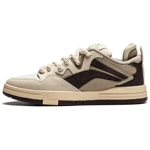 Li Ning Slip Resistant Abrasion Resistant Low top Skateboard Shoes Women's Tan