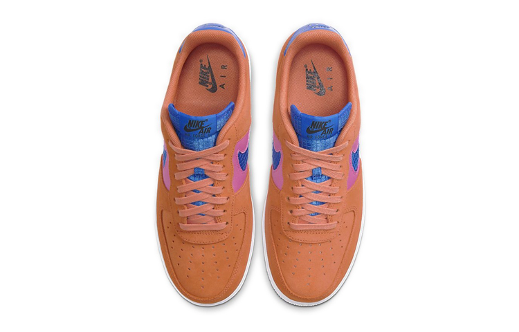 Мужские кроссовки Nike Air Force 1 (сине-оранжевые) — фото 5