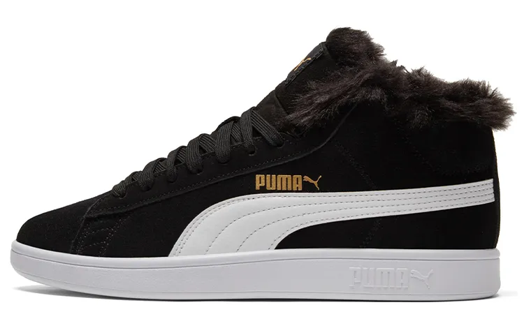 PUMA Smash V2 Plus Fleece Mid Top Sneakers Black Women's