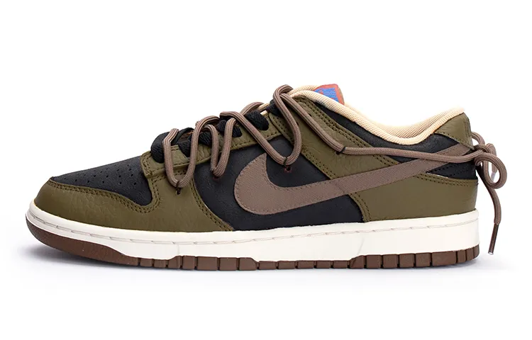 Nike Dunk Low top Skateboard Shoes Men's Olive Green