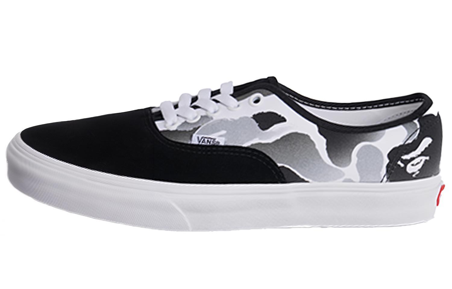 Кеды Vans Authentic (бело-черный камуфляж)