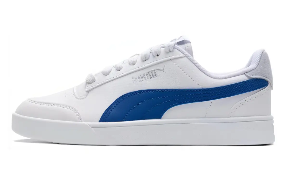 PUMA Shuffle Artificial Leather Low top Skateboard Shoes Unisex White Blue