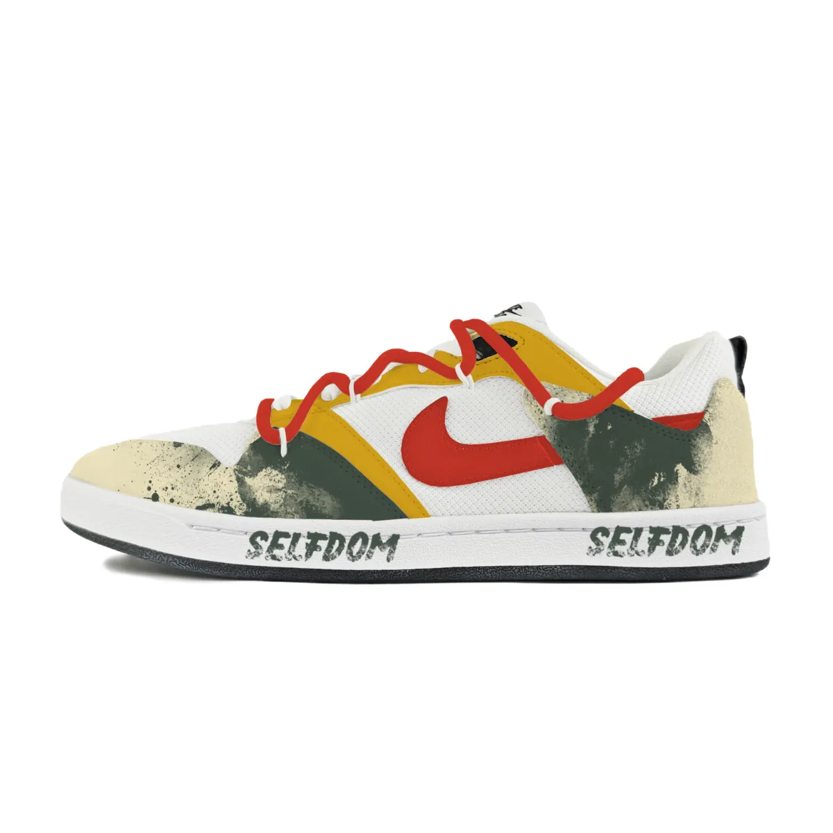 Nike SB Alleyoop Abrasion Resistant Low top Skateboard Shoes Men's White Red Green