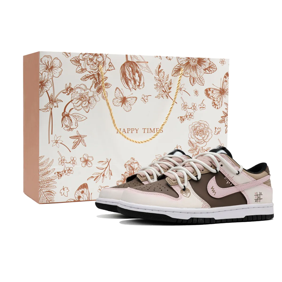 Nike Dunk Caramel Whisper Shopping Bag Cow Leather Slip Resistant Cushioning Abrasion Resistant