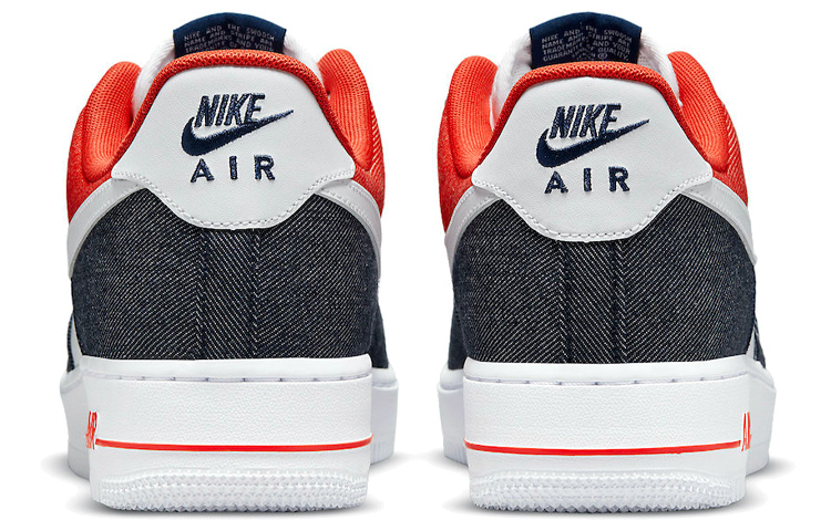 Мужские кроссовки Nike Air Force 1 "USA Denim" (белый / синий / красный) — фото 5