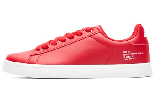 Anta Life Collection Lightweight Abrasion Resistant Skateboard Shoes Men's Red White