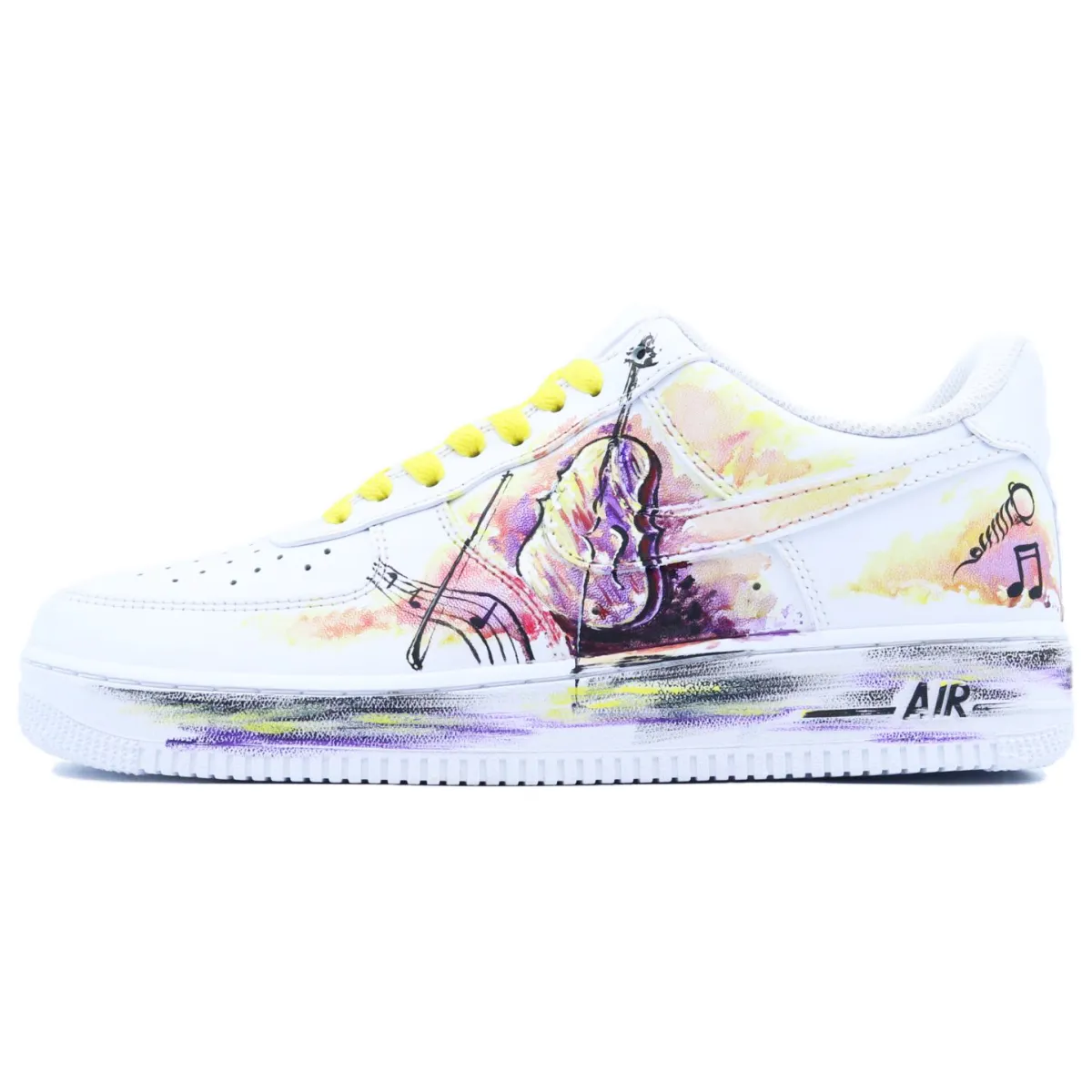 Nike Air Force 1 Slip Resistant, Abrasion Resistant, Breathable Low top Skateboard Shoes Unisex Yellow White