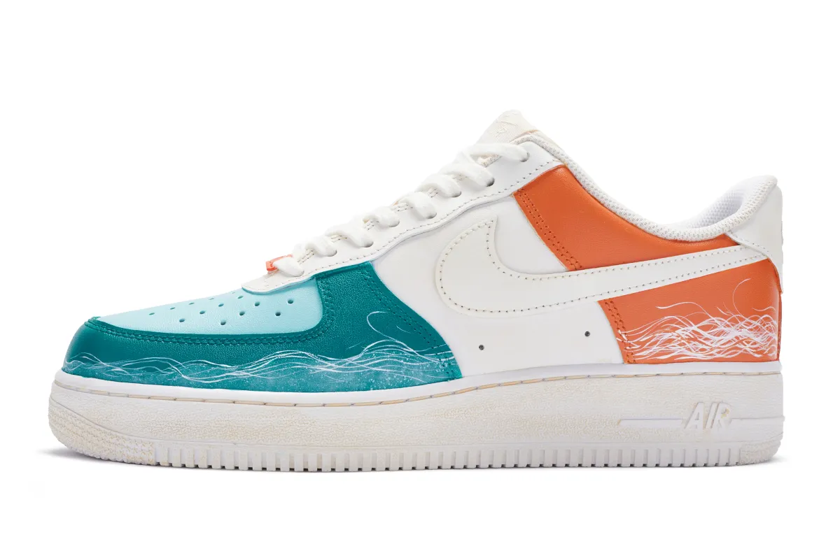 Nike Air Force 1 Low 811 Manufacturing, Air Force 1 Low top Skateboard Shoes GS Blue White Orange