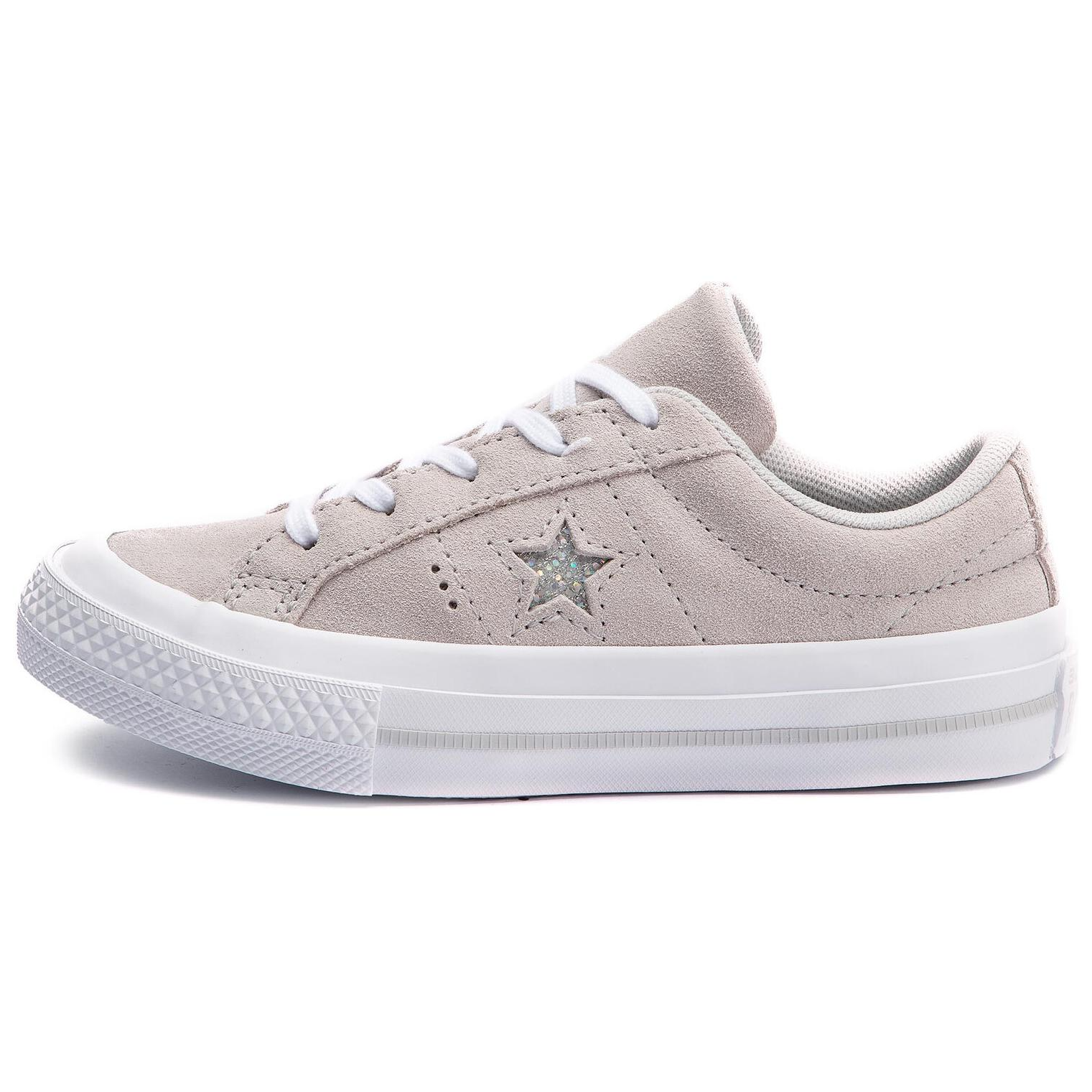 Converse One Star Slip Resistant Abrasion Resistant Low top Skateboard Shoes Unisex Gray