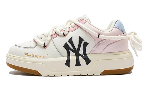 MLB Chunky Liner Skateboard Shoes Unisex Low Top Ecru/Pink/Blue