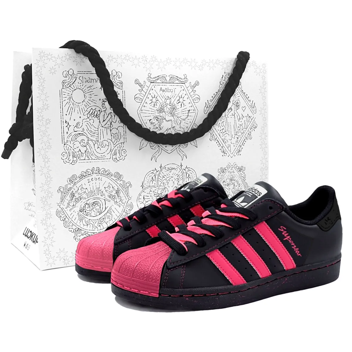 Adidas Originals Superstar 2 Skate Shoes Unisex Low-top Black/Rose Red