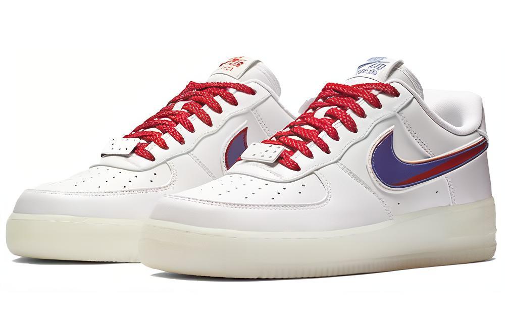 Кеды Nike Air Force 1 De Lo Mio (белые) — Белый / синий / красный — фото 3