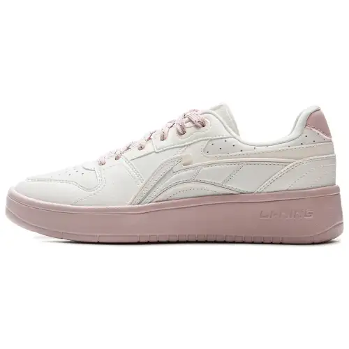 Li Ning Sycee Slip Resistant Cushioning Abrasion Resistant Low top Skateboard Shoes Women's White Pink