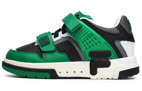 FILA DOPPIO Textile, Synthetic Leather, TPU Low top Skateboard Shoes Women's Black Oil Green