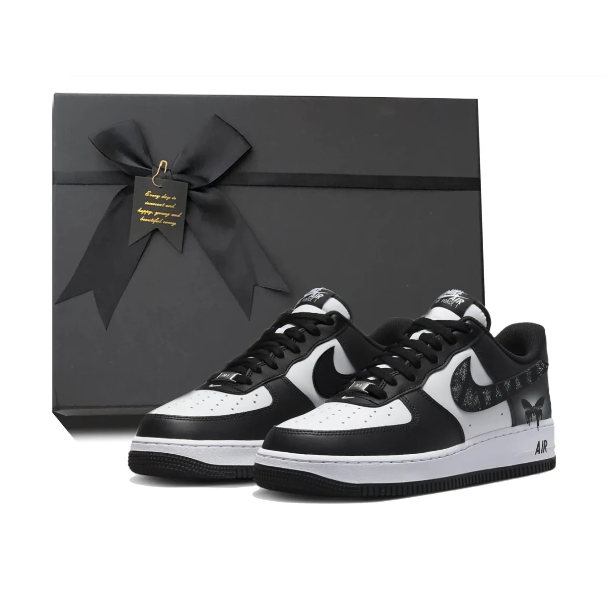 Nike Air Force 1 Moonlight Butterfly Shadow Slip Resistant Abrasion Resistant Low top Skateboard Shoes Unisex