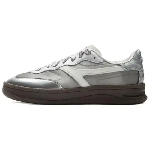 Li Ning Ivy Slip Resistant And Abrasion Resistant Coverage Low top Skateboard Shoes Women's Gray Silver