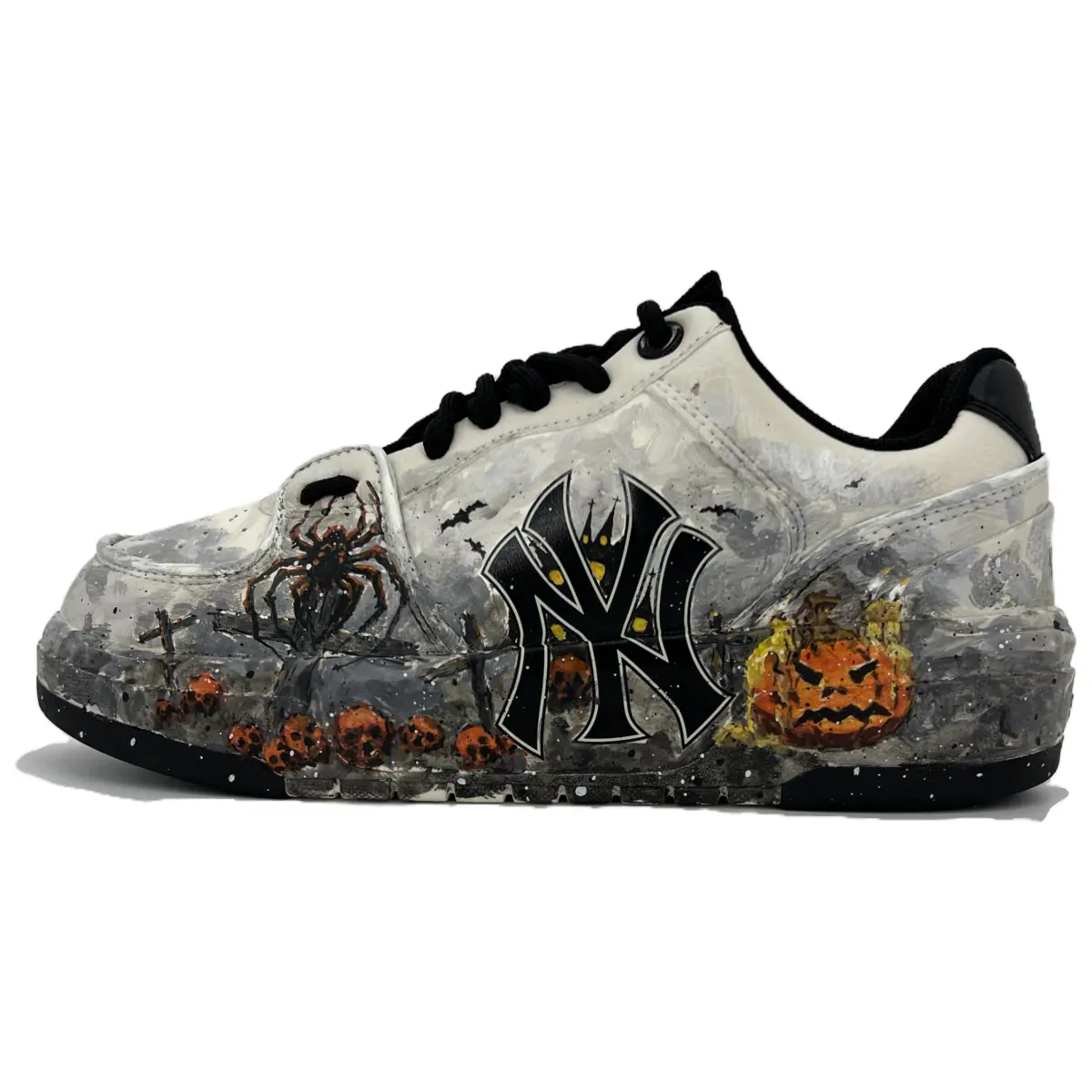 MLB Chunky Liner Slip Resistant, Abrasion Resistant, Height Increasing Low top Skateboard Shoes Unisex White Gray