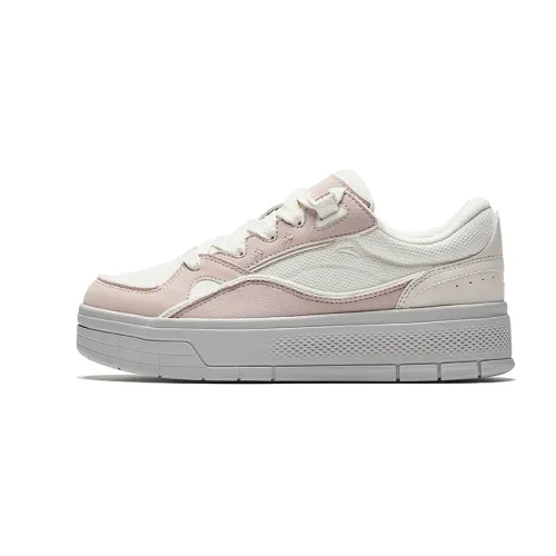 Anta Light Breeze Slip Resistant Abrasion Resistant Low top Skateboard Shoes Women's Pink White Gray
