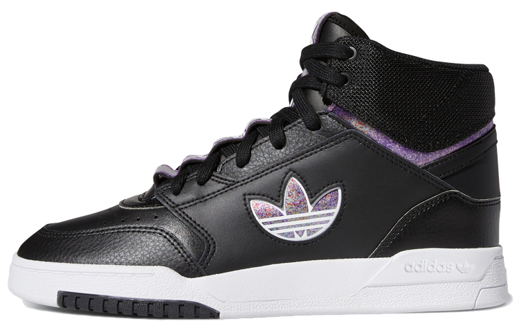 Женские кроссовки adidas originals Drop Step (черно-бело-фиолетовые) — фото 1